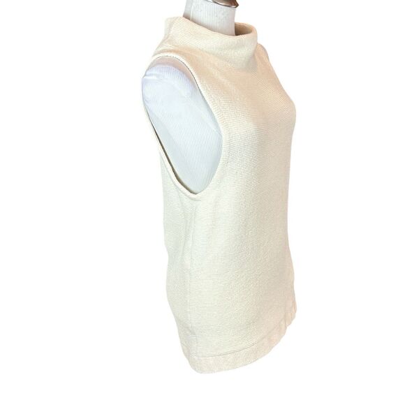 Free People XS Isla Ottoman Sweater Slouchy Sleeveless Ivory Tunic Turtleneck - Picture 5 of 13
